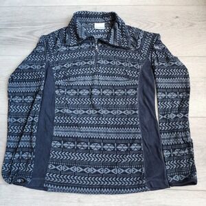 Columbia Women Black 1/4 Zip Pullover Sweater Jacket Small